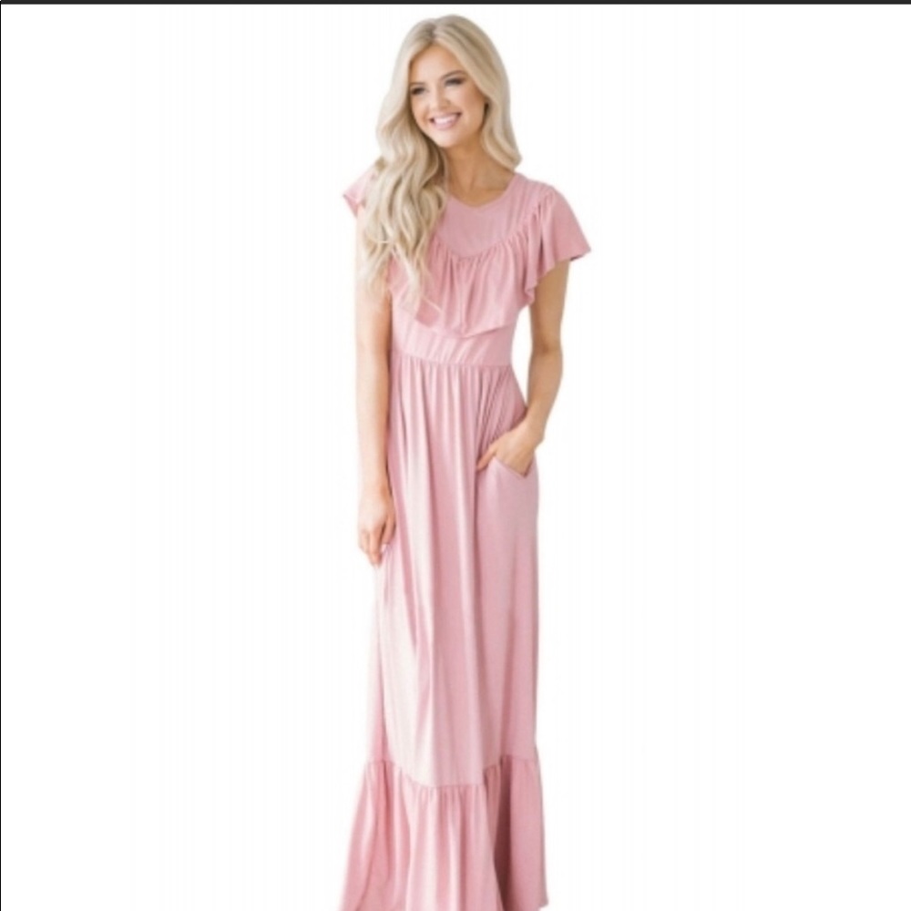Pink Maxi dress - with pockets